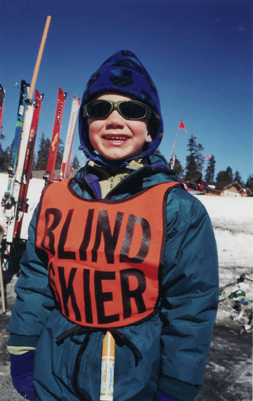 Kyra prepares to hit the slopes.