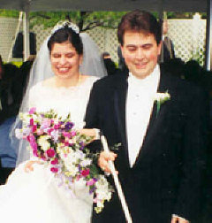 Melissa and Mark Riccobono leaving their wedding ceremony.