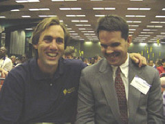 Erik Weihenmeyer stands with his arm around Maurice Peet.