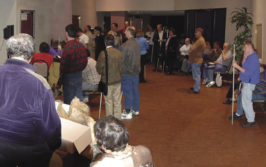 The Columbia Room foyer, where loudspeakers broadcast what was happening inside the room.