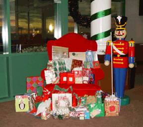 A large nutcracker stands sentry over the 