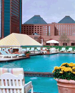 The Hilton Anatole verandah pool