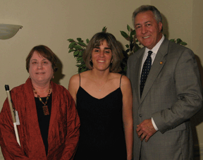 Pictured here are Louisiana Center for the Blind founder Joanne Wilson, LCB Director Pam Allen, and Louisiana State Representative Rodney Alexander.