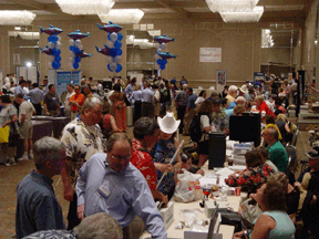 The title sponsors, Freedom Scientific and HumanWare, had signage that was visible from any point in the exhibit hall.