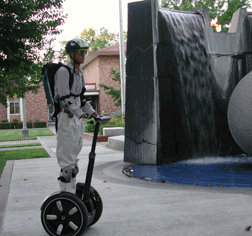 William Ackel on his Segway