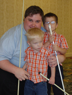 Shawn Payne of Utah and his sons Andrew, age three, and Jacob, age five.