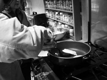 Nicholas Gawronski develops the art of pancake-flipping.