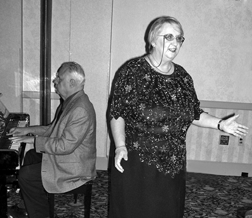 Marilyn Donehey and her accompanist entertain at the NFB of Ohio convention.