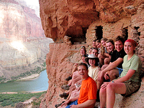 The 2008 Grand Canyon expedition team poses for a group photo.