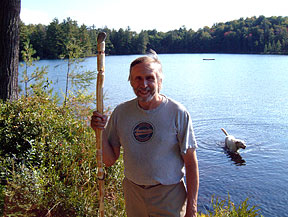 Shown here are Ron Schmidt and his dog guide enjoying the outdoors.