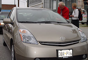a Toyota Prius parked at a 2007 protest in Maryland