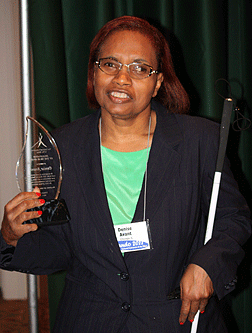 Denise Avant of Illinois holds her Imaginator of the Year Award.