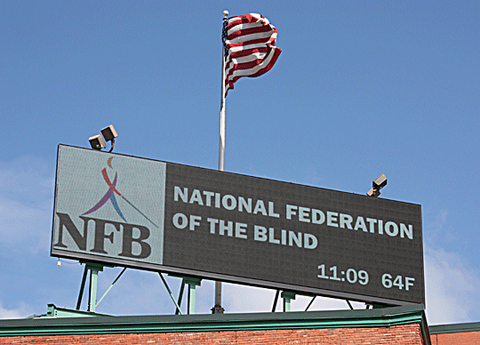 The new National Federation of the Blind sign.