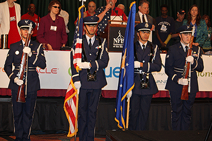 Honor Guard prepares to post the colors