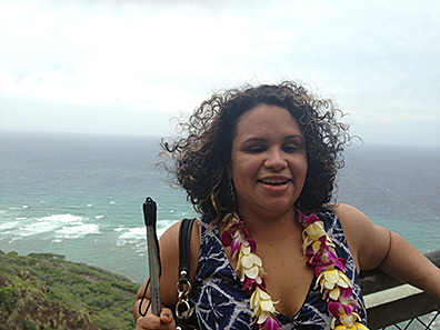 Mary Fernandez at the Diamond Head Crater Monument