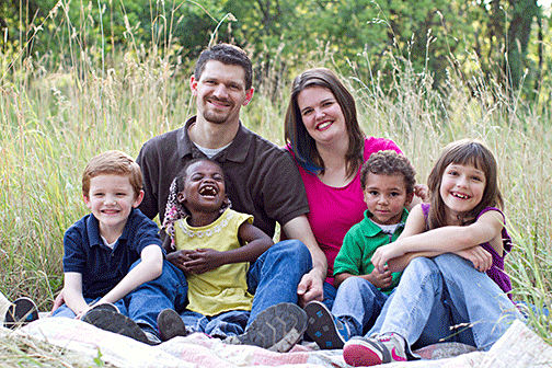Erin Jepsen with her husband and four children.