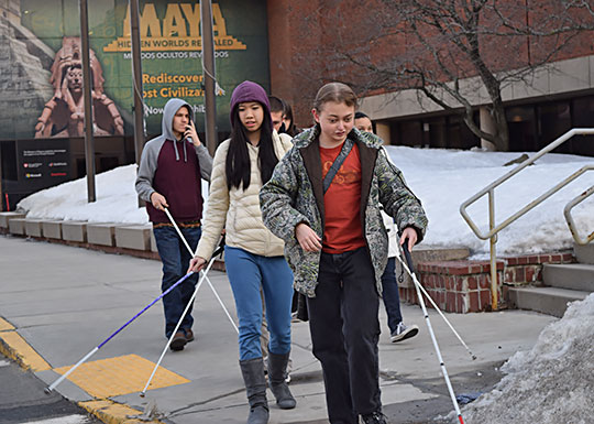 Harley Fetterman, Kristie Hong, Precious Perez, Gregory Dodge, and the other apprentices leave the museum to enjoy dinner out in Boston.