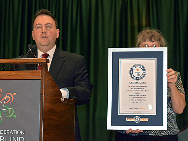 President Riccobono with the certificate from Guinness World Records