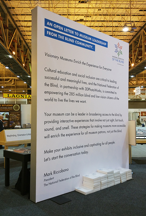 Ten-foot tall blowup of President Mark Riccobono&rsquo;s open letter to museum leadership