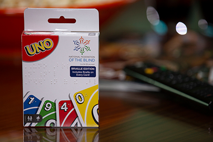 Box of UNO Braille cards