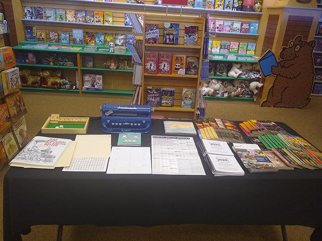 Blindness information table at the Capital Chapter set up at its Meet the Blind event at Barnes and Noble.