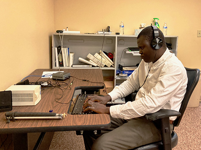 Noah Z. took advantage of our computer lab while his colleagues learned Braille. He completed over half of the 40 typing lessons in two weeks.
