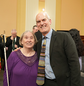 Representative Rick Larsen (D-WA) with NFB board member Marci Carpenter.