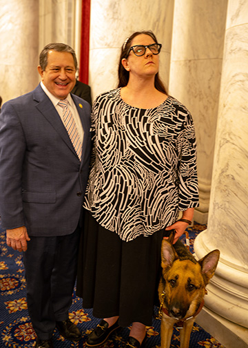 Representative Joe Morelle and NFB of New York President Aubrey Bird