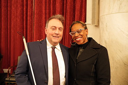 Representative Lateefah Simon and NFB President Mark Riccobono