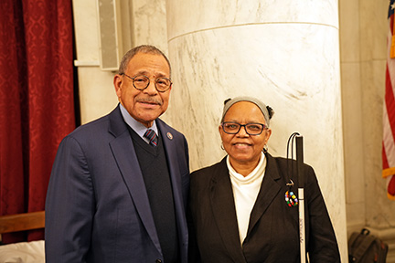 Representative Sanford Bishop and NFB of Georgia President Dorothy Griffin