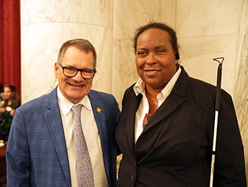 Representative Gus Bilirakis and NFB of Florida President Camille Tate