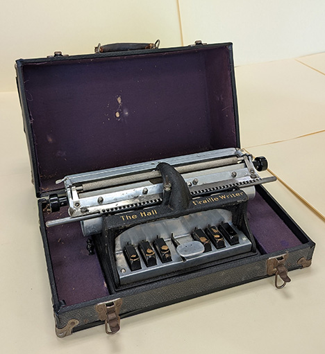 A moving-head Hall Braille writer, dated to around the 1900's.
