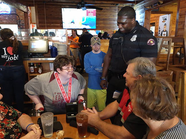 Crystal Sanford enjoys a celebration of her win!