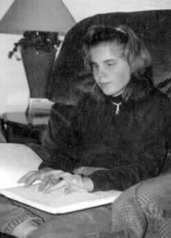 Amanda Jones reading Braille
