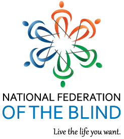 The National Federation of the Blind logo and tagline live the life you want.