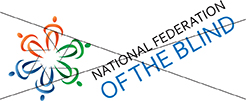 The NFB logo with the symbol in it's proper spot, but the text of the logo is turned up on a diagonal. There is an X over all elements.