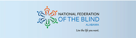 The NFB of Alabama logo centered inside a blue background for the large image area on twitter.