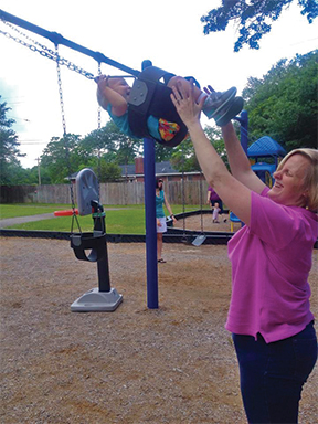 Fun on the swings.