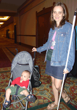Elizabeth Lalonde with her son, Reese, at the 2005 NFB Convention.
