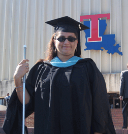 Lisamaria at her graduation from LA Tech's O&M instructors program. 