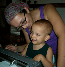Amber knows that just because Ivan can do anything, it doesn�t mean he must do everything. Ivan enjoys the freedom to explore. In this case, he takes the opportunity to explore a Braillewriter with his mother, Amber.