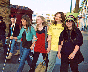 Arm-in-arm with her friends, Kyra is a proud and confident cane user who doesn�t let blindness deter her from seeing the world. 