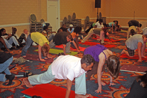 Teens learn yoga