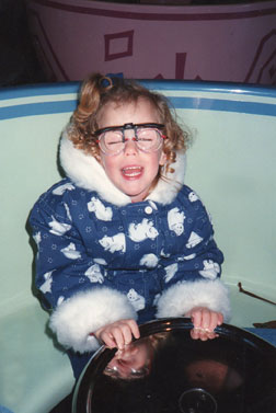 Kayleigh Joyner riding the Teacups at Disney World in 1995.