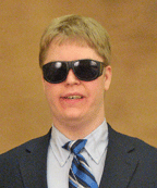 Joseph Engel, son of Alice and Darrold Engel, as the winner of an NFB scholarship in 2008.