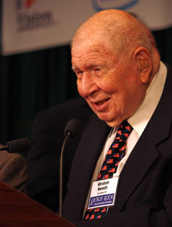 Abraham Nemeth, inventor of the Nemeth Braille Code for Mathematics and Science Notation, accepts his award and remembers all the people who have helped and encouraged him.
