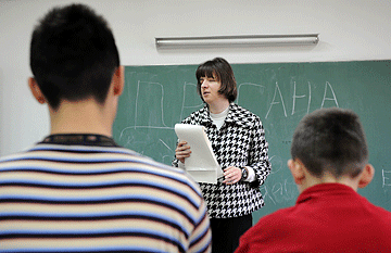 Adrijana Prokopenko in her classroom.