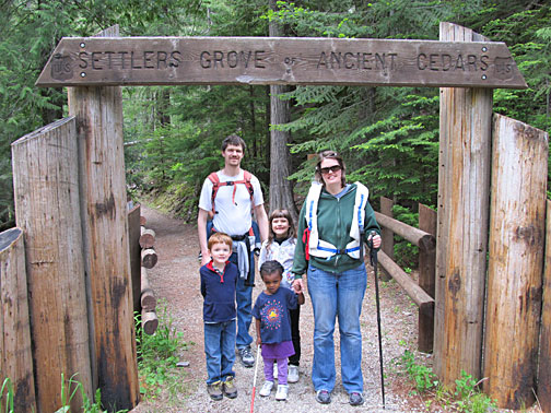 Erin Jepsen hiking with her family