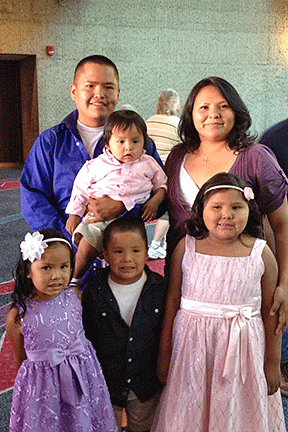Frances Benally of New Mexico with her husband and children 