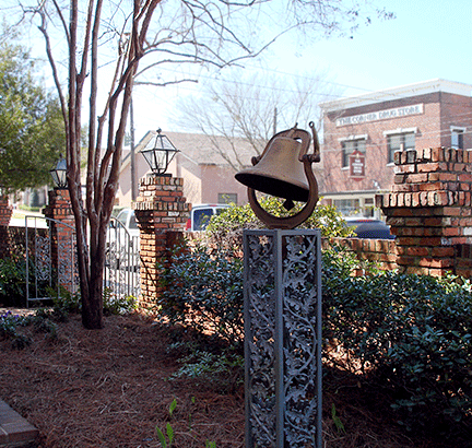 The famous Freedom Bell in front of the Louisiana Center for the Blind. 